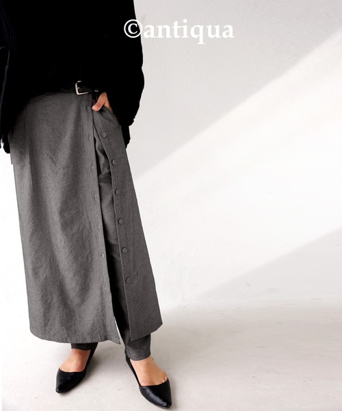antiqua(アンティカ)の「レイヤードカフェパンツ(その他パンツ・レディース・ブラック/グレー/ブルー系その他/ベージュ・FREE)」の17枚目の写真