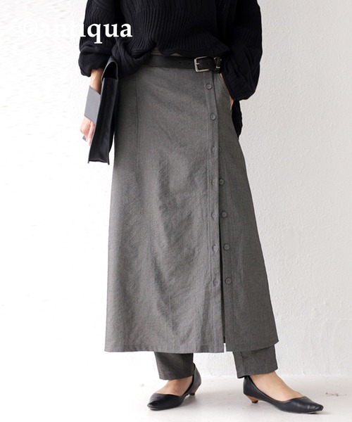 antiqua(アンティカ)の「レイヤードカフェパンツ(その他パンツ・レディース・ブラック/グレー/ブルー系その他/ベージュ・FREE)」の21枚目の写真