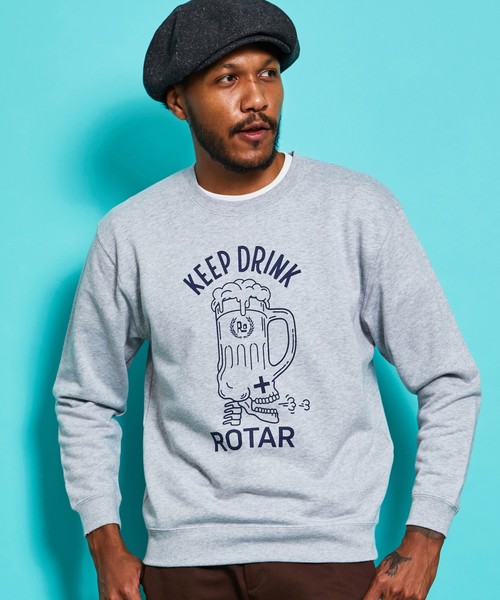 ROTAR(ローター)の「KEEP DRINK SWEAT スウェット トレーナー(スウェット・メンズ・ミックスグレー/ブラック/グリーン・SMALL/X-LARGE/LARGE/MEDIUM)」の3枚目の写真