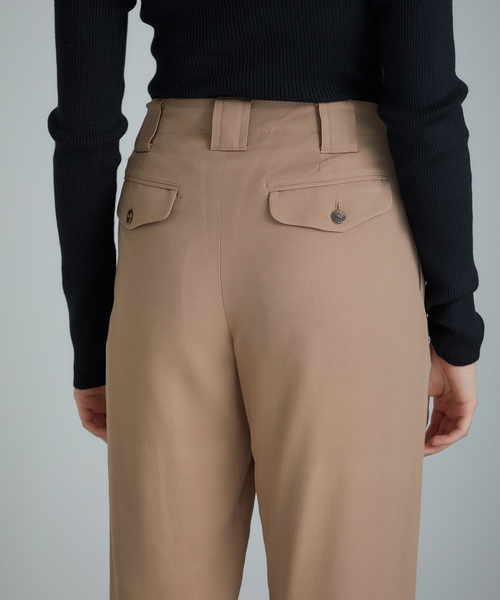 M/M ATTACHMENT(エムエムアタッチメント)の「【M/M ATTACHMENT】ビスコースギャバスラックスパンツ(スラックス・レディース・ブラック/ベージュ・1/2)」の3枚目の写真