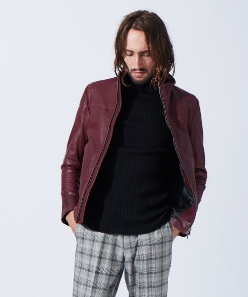 5351 POUR LES HOMMES(ゴーサンゴーイチプールオム)の「ヴィンテージラムレザーショートブルゾン(ブルゾン・メンズ・ライトグレー/ボルドー/ブラック・44/46/48/50)」の3枚目の写真