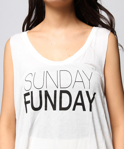 ROSE BUD(ローズバッド)の「(FONT LAB)XTK7000 SUNDAY FUNDAY TANK TOP(タンクトップ・レディース・アイボリー/ベージュ系その他・SMALL)」の6枚目の写真