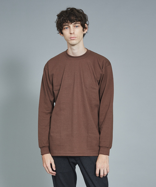 PRO CLUB （プロクラブ）の「【PRO CLUB】クルーネック　ヘビーウェイトロングTシャツ（Tシャツ/カットソー・メンズ・ホワイト/ブラック/ネイビー/ブラウン/グレー/グリーン/ボルドー/マスタード・2/3/4）」の5枚目の写真