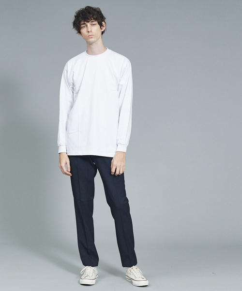 PRO CLUB （プロクラブ）の「【PRO CLUB】クルーネック　ヘビーウェイトロングTシャツ（Tシャツ/カットソー・メンズ・ホワイト/ブラック/ネイビー/ブラウン/グレー/グリーン/ボルドー/マスタード・2/3/4）」の18枚目の写真