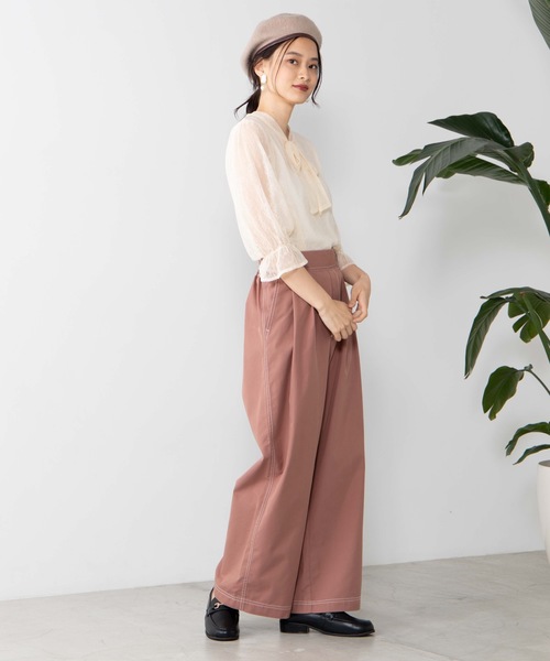 WEGO（ウィゴー）の「WEGO/チノタックストレートワイドパンツ（チノパンツ・レディース・ライトブラウン/カーキ/ベージュ/ブラック・MEDIUM/SMALL/X-SMALL/LARGE）」の7枚目の写真