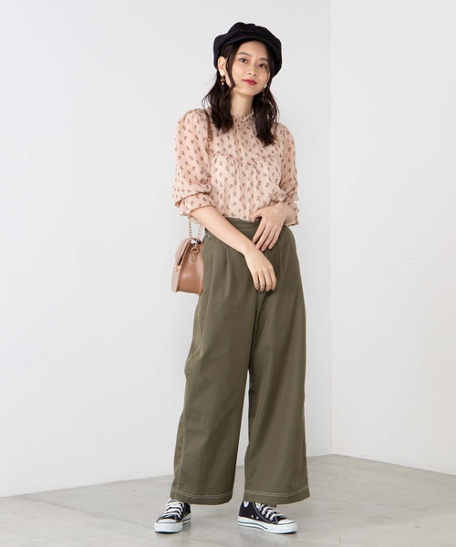 WEGO（ウィゴー）の「WEGO/チノタックストレートワイドパンツ（チノパンツ・レディース・ライトブラウン/カーキ/ベージュ/ブラック・MEDIUM/SMALL/X-SMALL/LARGE）」の16枚目の写真