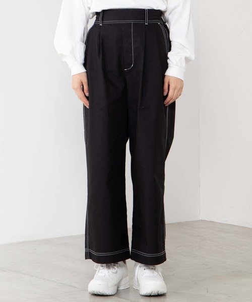 WEGO（ウィゴー）の「WEGO/チノタックストレートワイドパンツ（チノパンツ・レディース・ライトブラウン/カーキ/ベージュ/ブラック・MEDIUM/SMALL/X-SMALL/LARGE）」の11枚目の写真