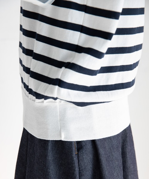 Munich（ミューニック）の「チュールパフスリーブニットプルオーバー（ニット/セーター・レディース・ベージュ/ラベンダー/ホワイト×ブラック・FREE）」の20枚目の写真