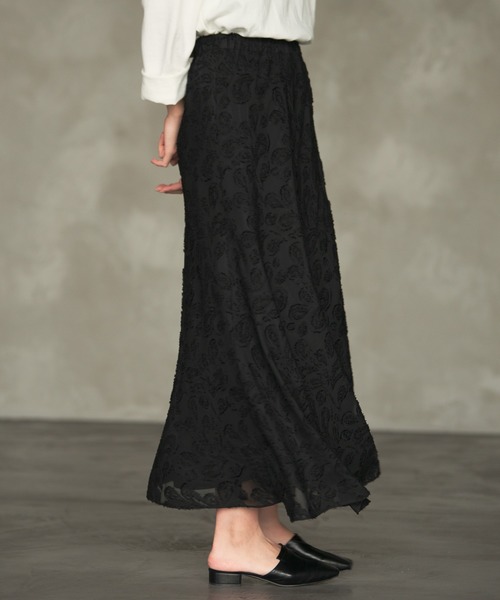 Aunt Marie's（アントマリーズ）の「AUNT MARIE'S シフォンカットジャガードスカート（スカート・レディース・ブラック/ナチュラル・FREE）」の18枚目の写真