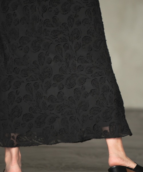 Aunt Marie's（アントマリーズ）の「AUNT MARIE'S シフォンカットジャガードスカート（スカート・レディース・ブラック/ナチュラル・FREE）」の20枚目の写真