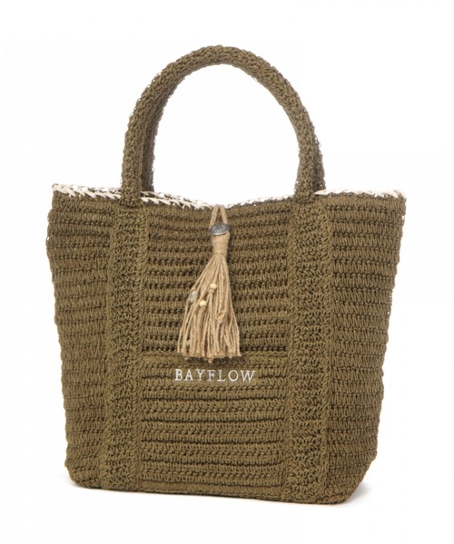 BAYFLOW（ベイフロー）の「20SSペーパータックロゴトートL（トートバッグ・レディース・ブラウン/ナチュラル・FREE）」の16枚目の写真