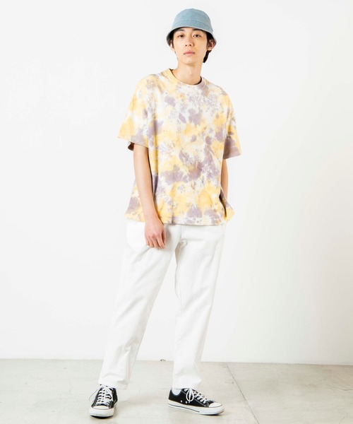 WEGO（ウィゴー）の「WEGO/タイダイビッグ半袖Tシャツ（Tシャツ/カットソー・メンズ・パープル/ピンク・MEDIUM/LARGE）」の3枚目の写真