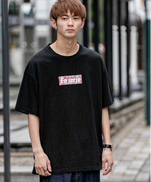 En serio TOKYO（エンソリオトーキョー）の「JAPANクラフト BOXロゴ ビッグシルエット Tシャツ（Tシャツ/カットソー・メンズ・ホワイト系その他/ブラック系その他/ホワイト系その他2/ブラック系その他3/ホワイト系その他3/ブラック系その他2・LL/S/M/L）」の5枚目の写真