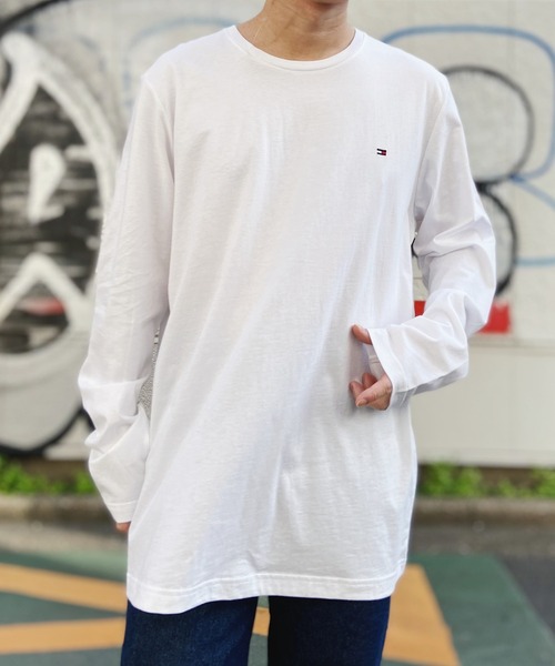 TOMMY HILFIGER(トミーヒルフィガー)の「【TOMMY HILFIGER(トミー・ヒルフィガー)】 ワンポイント刺繍 長袖Tシャツ ロンT TOMMY Small Logo Long Sleeve Tee(Tシャツ/カットソー・メンズ・グレー/ブラック/ホワイト/ネイビー・S/M/L)」の8枚目の写真