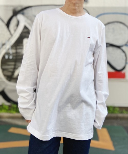 TOMMY HILFIGER(トミーヒルフィガー)の「【TOMMY HILFIGER(トミー・ヒルフィガー)】 ワンポイント刺繍 長袖Tシャツ ロンT TOMMY Small Logo Long Sleeve Tee(Tシャツ/カットソー・メンズ・グレー/ブラック/ホワイト/ネイビー・S/M/L)」の10枚目の写真