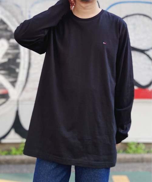 TOMMY HILFIGER(トミーヒルフィガー)の「【TOMMY HILFIGER(トミー・ヒルフィガー)】 ワンポイント刺繍 長袖Tシャツ ロンT TOMMY Small Logo Long Sleeve Tee(Tシャツ/カットソー・メンズ・グレー/ブラック/ホワイト/ネイビー・S/M/L)」の11枚目の写真