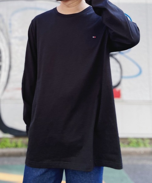 TOMMY HILFIGER(トミーヒルフィガー)の「【TOMMY HILFIGER(トミー・ヒルフィガー)】 ワンポイント刺繍 長袖Tシャツ ロンT TOMMY Small Logo Long Sleeve Tee(Tシャツ/カットソー・メンズ・グレー/ブラック/ホワイト/ネイビー・S/M/L)」の13枚目の写真