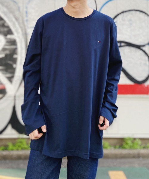 TOMMY HILFIGER(トミーヒルフィガー)の「【TOMMY HILFIGER(トミー・ヒルフィガー)】 ワンポイント刺繍 長袖Tシャツ ロンT TOMMY Small Logo Long Sleeve Tee(Tシャツ/カットソー・メンズ・グレー/ブラック/ホワイト/ネイビー・S/M/L)」の21枚目の写真