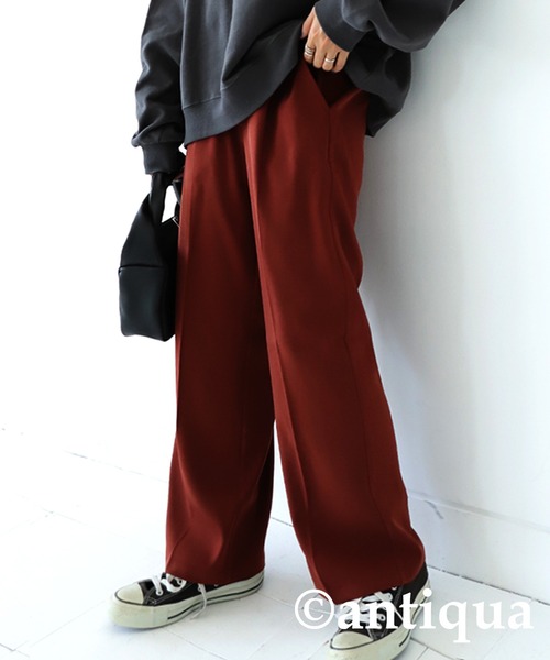 antiqua（アンティカ）の「センタープレスカラーパンツ（その他パンツ・レディース・ブラック/ホワイト系その他/グリーン系その他/ブルー系その他/グレイッシュベージュ/レンガ・S/M/L）」の20枚目の写真