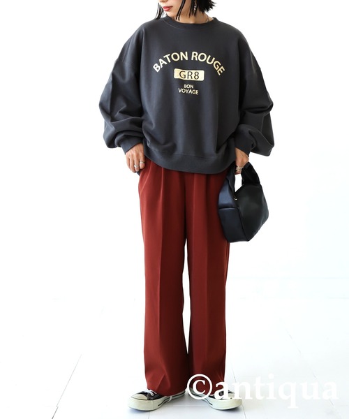antiqua（アンティカ）の「センタープレスカラーパンツ（その他パンツ・レディース・ブラック/ホワイト系その他/グリーン系その他/ブルー系その他/グレイッシュベージュ/レンガ・S/M/L）」の22枚目の写真