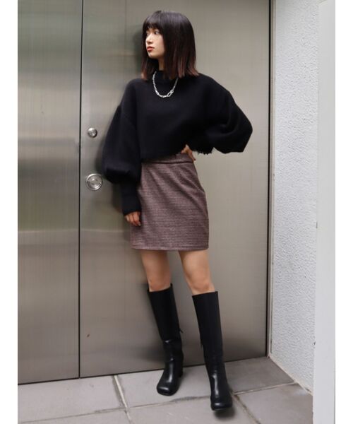 EMODA（エモダ）の「バルキーマットモールニット（ニット/セーター・レディース・ホワイト/ブラック/ブラウン・FREE）」の9枚目の写真