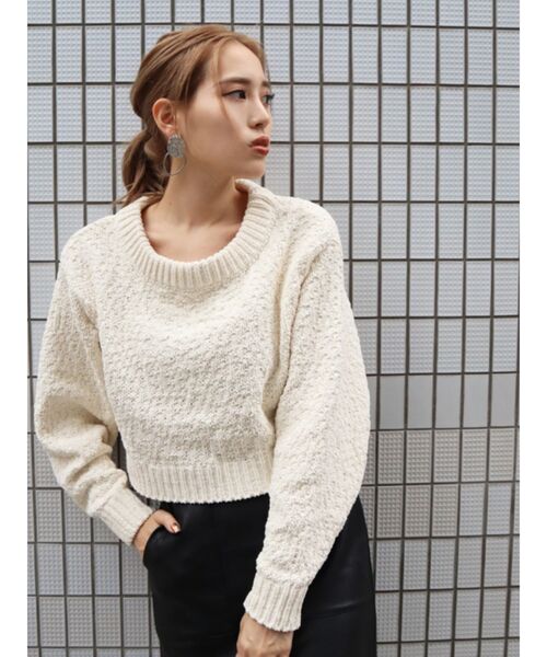 EMODA（エモダ）の「バルキーマットモールニット（ニット/セーター・レディース・ホワイト/ブラック/ブラウン・FREE）」の10枚目の写真