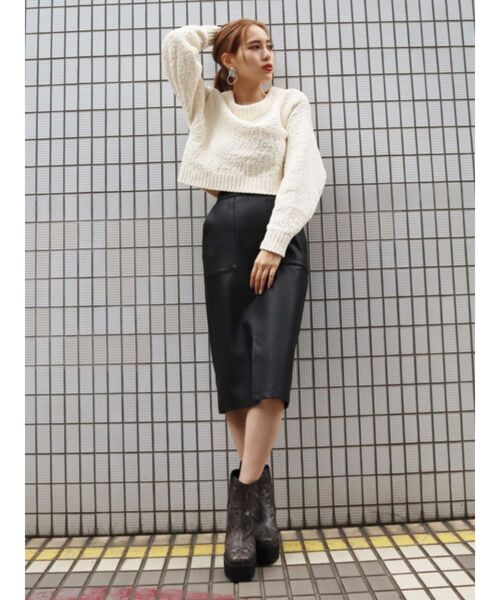 EMODA（エモダ）の「バルキーマットモールニット（ニット/セーター・レディース・ホワイト/ブラック/ブラウン・FREE）」の14枚目の写真