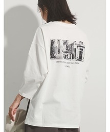 Re:EDIT | [抗菌消臭]選べるバックフォトプリント＆ロゴ7分袖カットソー(Tシャツ/カットソー)
