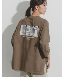 Re:EDIT | [抗菌消臭]選べるバックフォトプリント＆ロゴ7分袖カットソー(Tシャツ/カットソー)