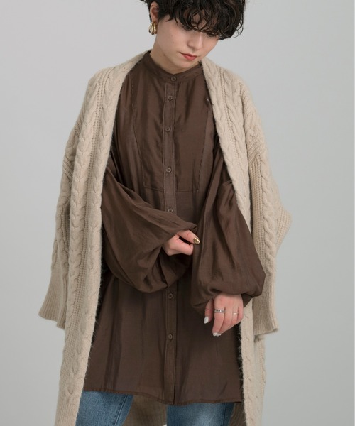Ambre Neige(アンブルネージュ)の「シアーブラウス/シャツブラウス/【WEB/EC限定商品】(シャツ/ブラウス・レディース・パープル/ダークブラウン/ナチュラル・FREE)」の2枚目の写真