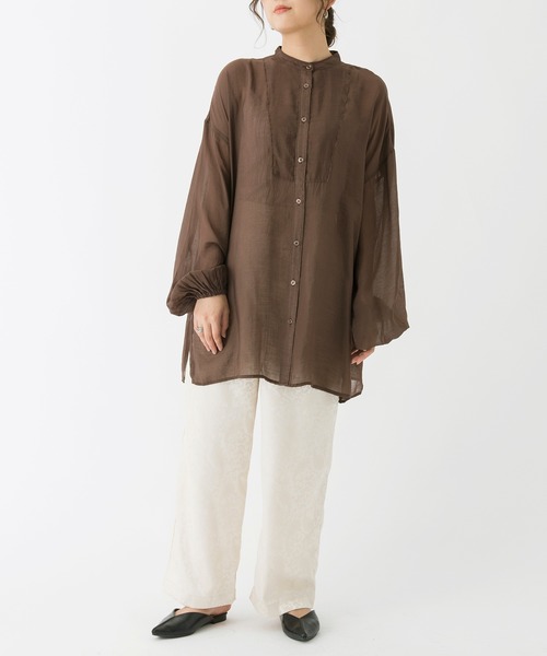 Ambre Neige(アンブルネージュ)の「シアーブラウス/シャツブラウス/【WEB/EC限定商品】(シャツ/ブラウス・レディース・パープル/ダークブラウン/ナチュラル・FREE)」の8枚目の写真