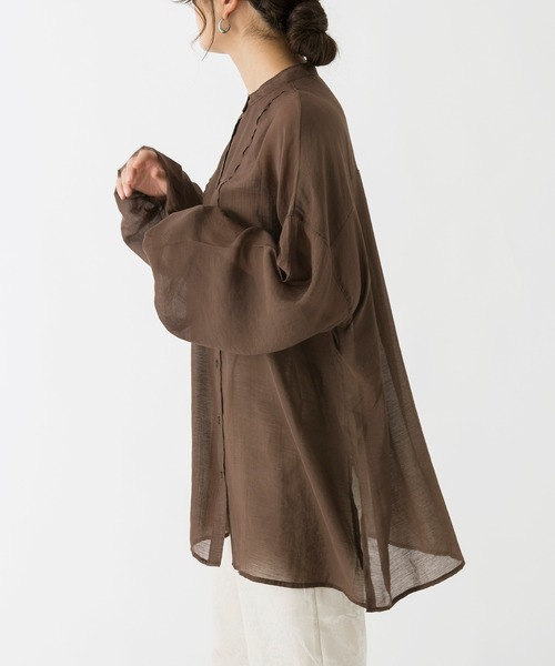 Ambre Neige(アンブルネージュ)の「シアーブラウス/シャツブラウス/【WEB/EC限定商品】(シャツ/ブラウス・レディース・パープル/ダークブラウン/ナチュラル・FREE)」の6枚目の写真