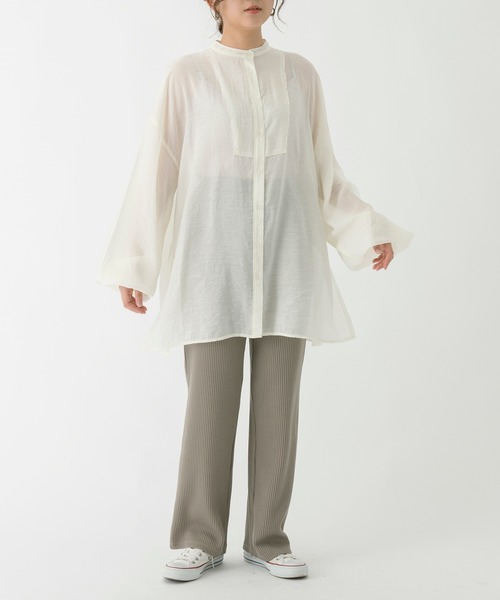 Ambre Neige(アンブルネージュ)の「シアーブラウス/シャツブラウス/【WEB/EC限定商品】(シャツ/ブラウス・レディース・パープル/ダークブラウン/ナチュラル・FREE)」の10枚目の写真
