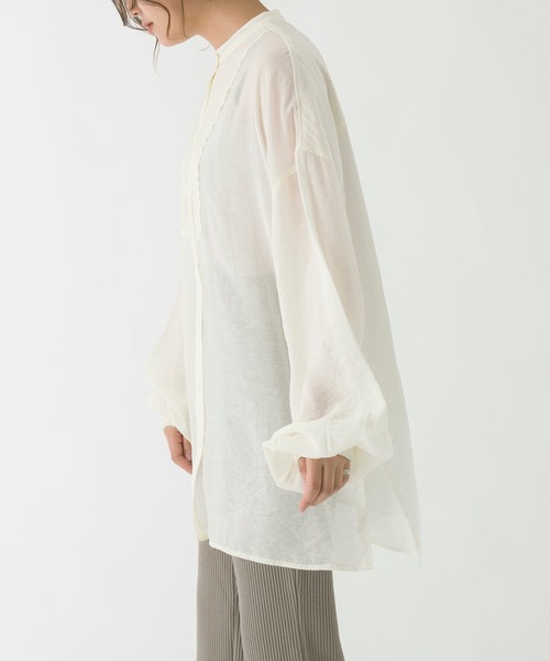 Ambre Neige(アンブルネージュ)の「シアーブラウス/シャツブラウス/【WEB/EC限定商品】(シャツ/ブラウス・レディース・パープル/ダークブラウン/ナチュラル・FREE)」の11枚目の写真