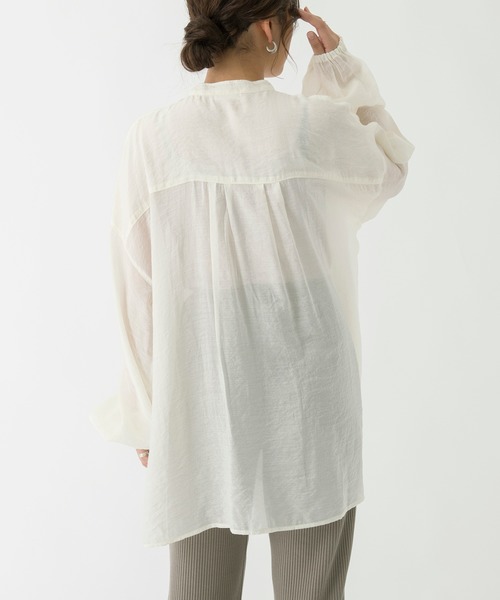 Ambre Neige(アンブルネージュ)の「シアーブラウス/シャツブラウス/【WEB/EC限定商品】(シャツ/ブラウス・レディース・パープル/ダークブラウン/ナチュラル・FREE)」の12枚目の写真