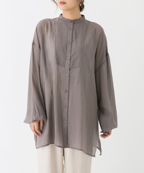 Ambre Neige(アンブルネージュ)の「シアーブラウス/シャツブラウス/【WEB/EC限定商品】(シャツ/ブラウス・レディース・パープル/ダークブラウン/ナチュラル・FREE)」の13枚目の写真