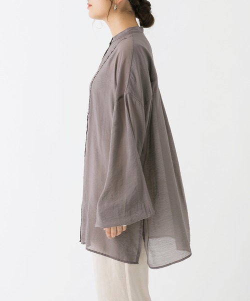 Ambre Neige(アンブルネージュ)の「シアーブラウス/シャツブラウス/【WEB/EC限定商品】(シャツ/ブラウス・レディース・パープル/ダークブラウン/ナチュラル・FREE)」の14枚目の写真