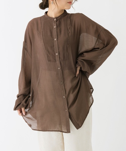 Ambre Neige(アンブルネージュ)の「シアーブラウス/シャツブラウス/【WEB/EC限定商品】(シャツ/ブラウス・レディース・パープル/ダークブラウン/ナチュラル・FREE)」の16枚目の写真