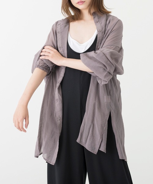 Ambre Neige(アンブルネージュ)の「シアーブラウス/シャツブラウス/【WEB/EC限定商品】(シャツ/ブラウス・レディース・パープル/ダークブラウン/ナチュラル・FREE)」の17枚目の写真