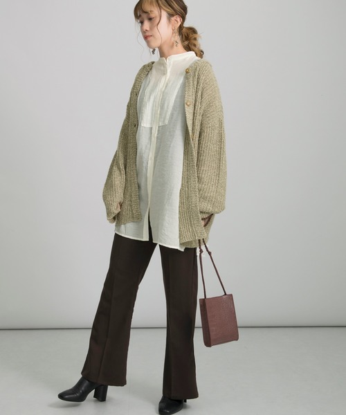 Ambre Neige(アンブルネージュ)の「シアーブラウス/シャツブラウス/【WEB/EC限定商品】(シャツ/ブラウス・レディース・パープル/ダークブラウン/ナチュラル・FREE)」の4枚目の写真