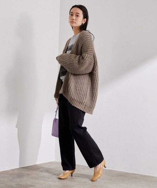 ADAM ET ROPE'（アダムエロペ）の「【WEB限定】ハンドライクニットカーディガン（カーディガン/ボレロ・レディース・ブラウン/キナリ・FREE）」の17枚目の写真