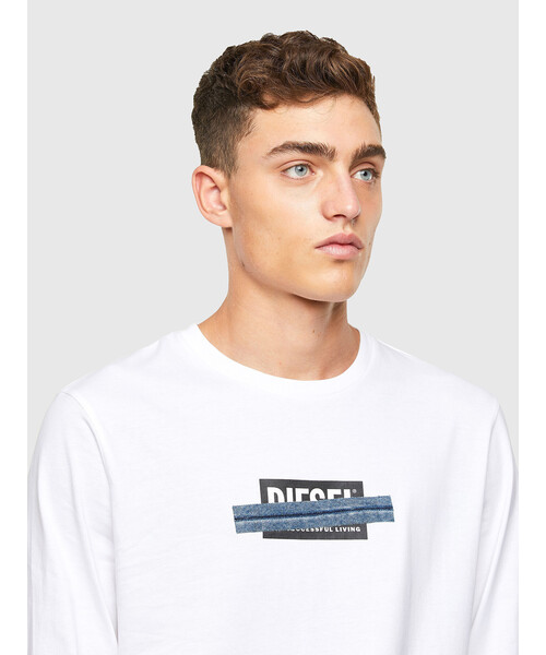 DIESEL（ディーゼル）の「メンズ Tシャツ 長そで ボックス ロゴ