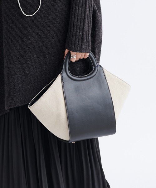 DouDou（ドゥドゥ）の「オーバルハンドルバッグ（ハンドバッグ・レディース・ブラック/ブラウン・FREE）」の2枚目の写真