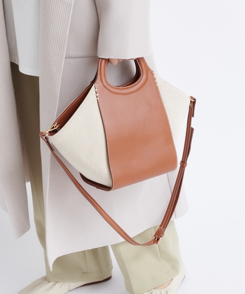 DouDou（ドゥドゥ）の「オーバルハンドルバッグ（ハンドバッグ・レディース・ブラック/ブラウン・FREE）」の3枚目の写真