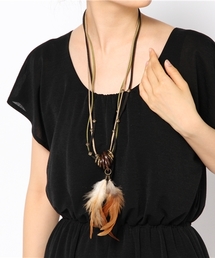 【チャイハネ】ロングフェザーネックレス