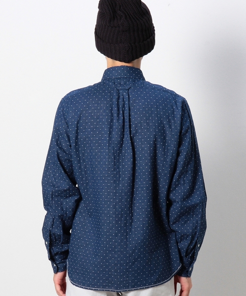 coen（コーエン）の「ドットダブルガーゼボタンダウンシャツ（シャツ/ブラウス・メンズ・ライトブルー/ネイビー・MEDIUM/SMALL/X-LARGE/X-SMALL/LARGE）」の5枚目の写真