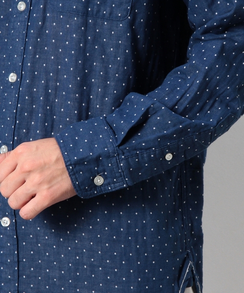 coen（コーエン）の「ドットダブルガーゼボタンダウンシャツ（シャツ/ブラウス・メンズ・ライトブルー/ネイビー・MEDIUM/SMALL/X-LARGE/X-SMALL/LARGE）」の7枚目の写真