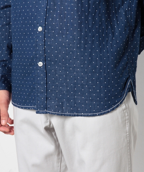 coen（コーエン）の「ドットダブルガーゼボタンダウンシャツ（シャツ/ブラウス・メンズ・ライトブルー/ネイビー・MEDIUM/SMALL/X-LARGE/X-SMALL/LARGE）」の8枚目の写真