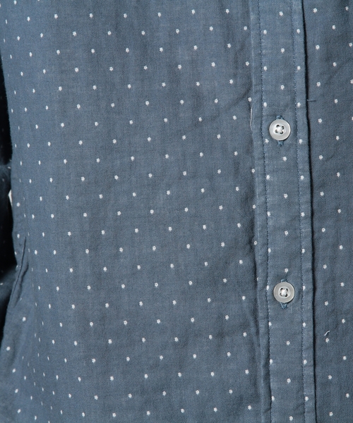 coen（コーエン）の「ドットダブルガーゼボタンダウンシャツ（シャツ/ブラウス・メンズ・ライトブルー/ネイビー・MEDIUM/SMALL/X-LARGE/X-SMALL/LARGE）」の16枚目の写真