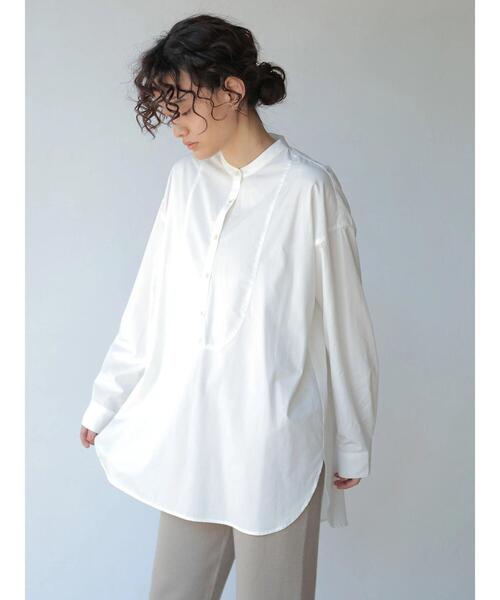 AMERICAN HOLIC(アメリカンホリック)の「バンドカラーバックスリットシャツチュニック *(Tシャツ/カットソー・レディース・チェック/オフホワイト/ピンク/ブラウン・FREE)」の22枚目の写真